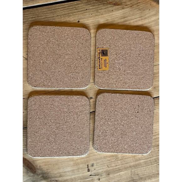 Set of 4 Vintage Pimpernel Corked Back Coasters. American West. Coach. English - Picture 8 of 9